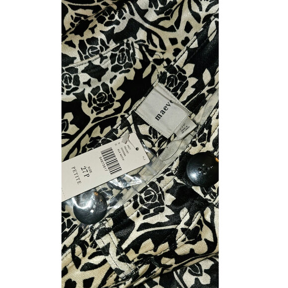 NWT ANTHROPOLOGIE The Ettie High-Rise Crop Wide-Leg Pants by Maeve $148 27P B&W - Picture 5 of 5